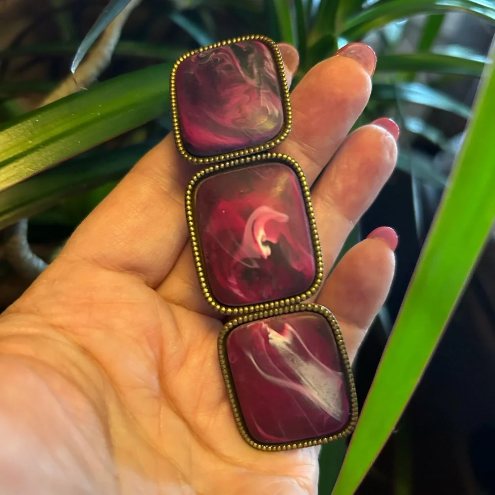 Vintage Marbled Berry Barrette